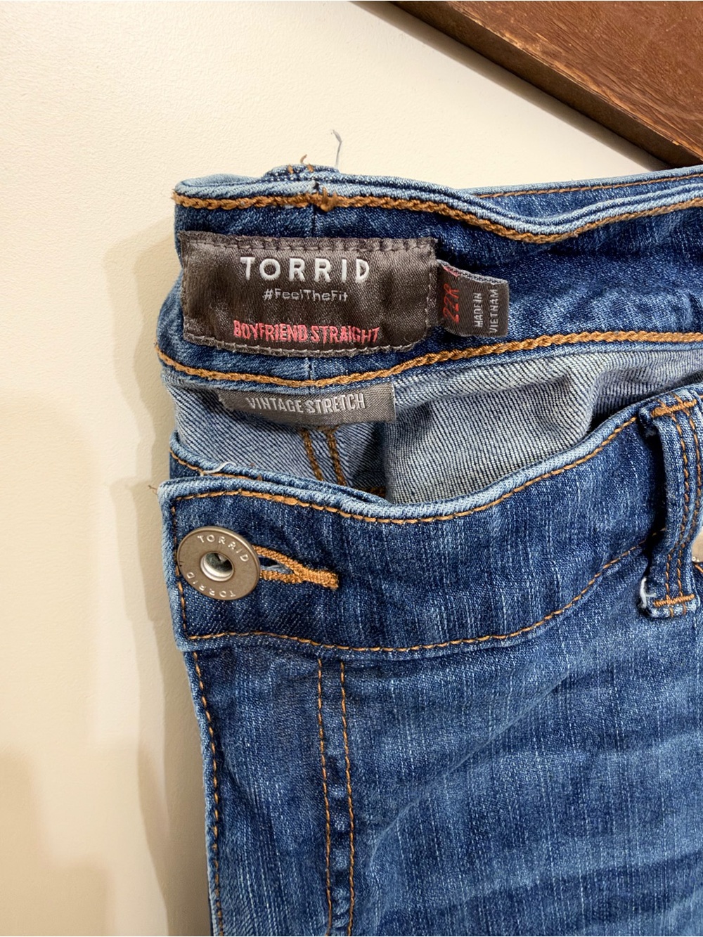 torrid Boyfriend Straight Jeans - Medium Blue Denim